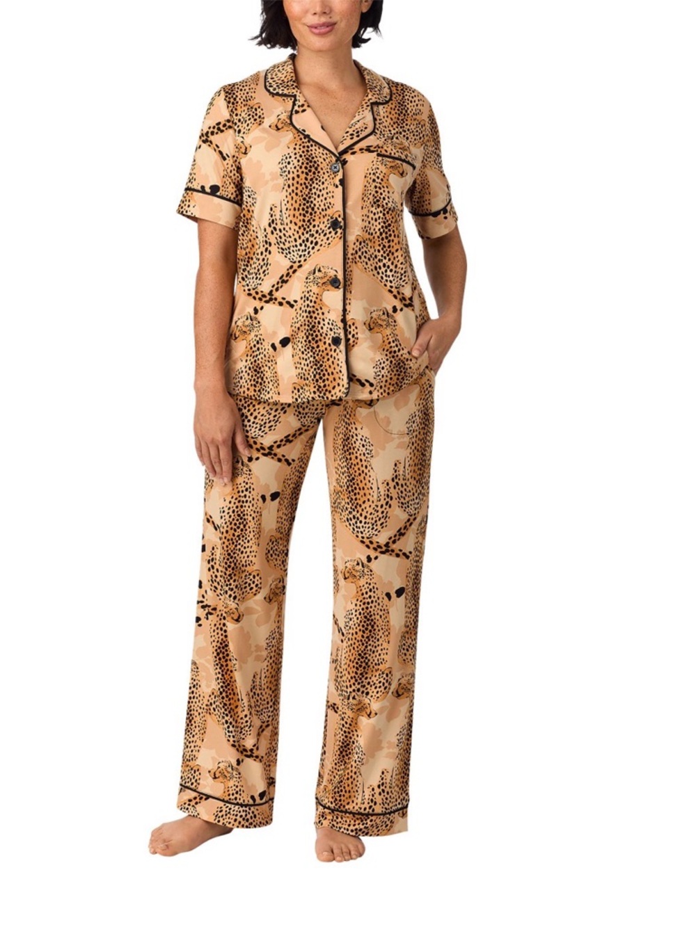 Room Service 2 piece PJ Set in Leopard Print